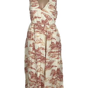 NEW REFORMATION Women’s Farah Sleeveless Midi Dress – Dolce Vita Print – Size 0